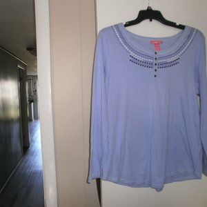 Woman within Blue top Size Large long sleeves